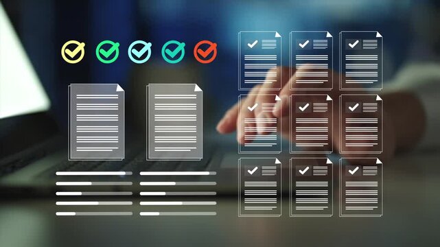 Businessman Managing Digital Documents with Automated Workflow and Approval System