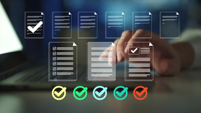 Businessman Managing Digital Documents with Automated Workflow and Approval System