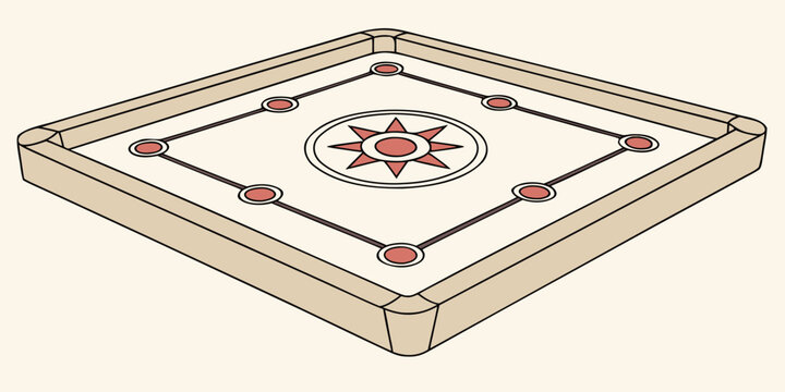 Isometric carrom board tabletop game illustration with tabletop isometric recreation competition tournament activity strategy traditional entertainment illustration boardgame background