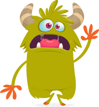 Cartoon cute Halloween monster creature for party decoration design