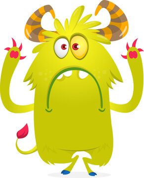 Cartoon cute Halloween monster creature for party decoration design