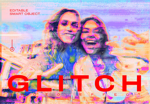 Distorted Glitch Photo Effect
