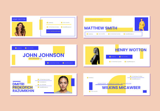 Modern Email Signature Template Collection with Professional Portraits
