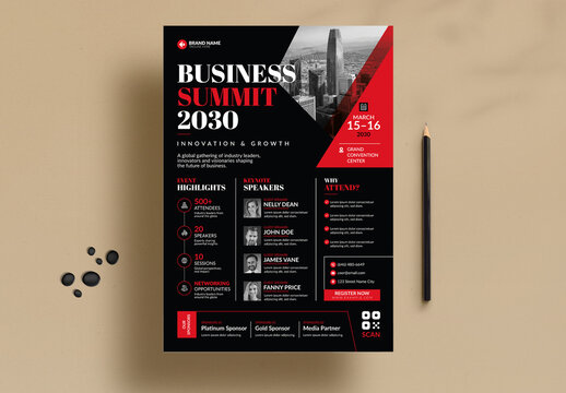 Modern Business Summit Event Poster