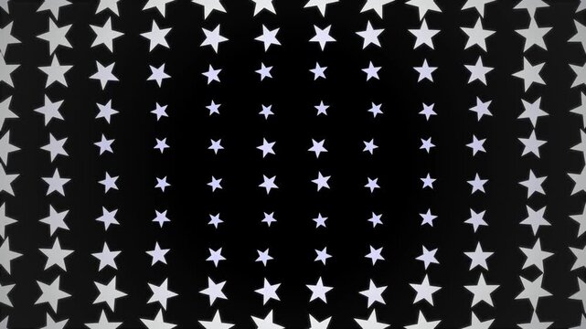 White star pattern rows on black background, representing decorative texture, celebration, and repeating motion graphic overlay.