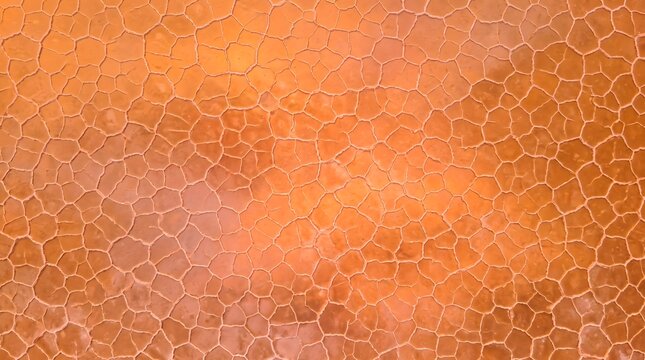 Orange cracked cell pattern earth texture background