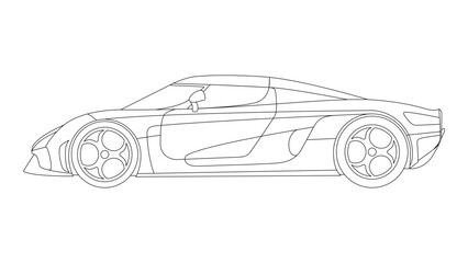Naklejka premium Koenigsegg Regera Swedish sport hyper car vector vehicle speed icon classic race modern 