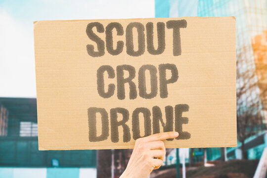 "Scout crop drone" Agricultural AI monitors field conditions remotely. AGRICULTURAL. AI. MONITORS. FIELD. CONDITIONS.