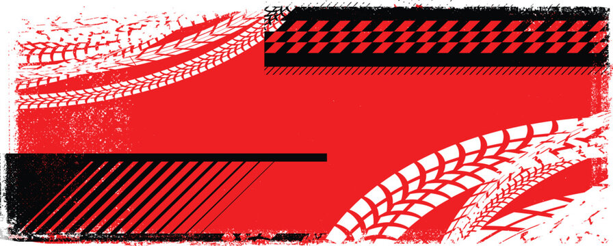 Dynamic racing background with distressed lines and asphalt texture,perfect for speed-themed creative project.Grunge racing banner with checkered pattern and tire tracks, useful for motorsport posters