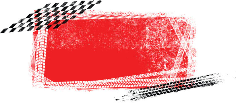 Dynamic racing background with distressed lines and asphalt texture,perfect for speed-themed creative project.Grunge racing banner with checkered pattern and tire tracks, useful for motorsport posters