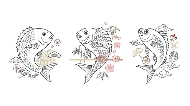 Vector Illustrations Of Sea Bream