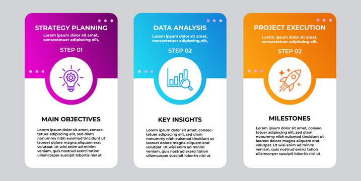 Business Strategy Planning, Data Analysis and Project Execution Infographic Template