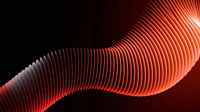 Twisting red sequence of vertical discs representing information flow process optimization business evolution analytics and dynamic technological change