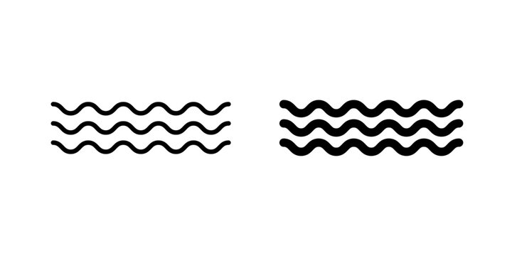 Wave Icon represents water movement, flowing patterns, and natural aquatic motion with editable vector illustration.