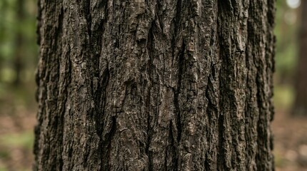 Obraz premium Close-up revealing authentic timber grain and organic surface design Wood bark displaying weathered intricate grooves offering earthy organic textured backdrop natural wood texture timber grain