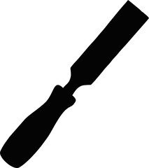 Fototapeta premium Woodworking Chisel Silhouette Icon - Hand Tool Vector Graphic