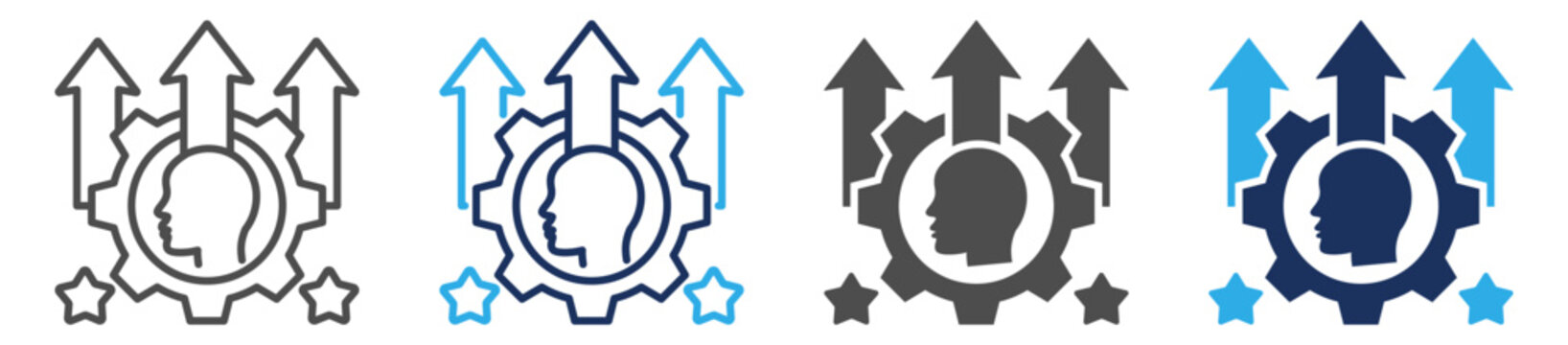 proficiency icon set multi concept