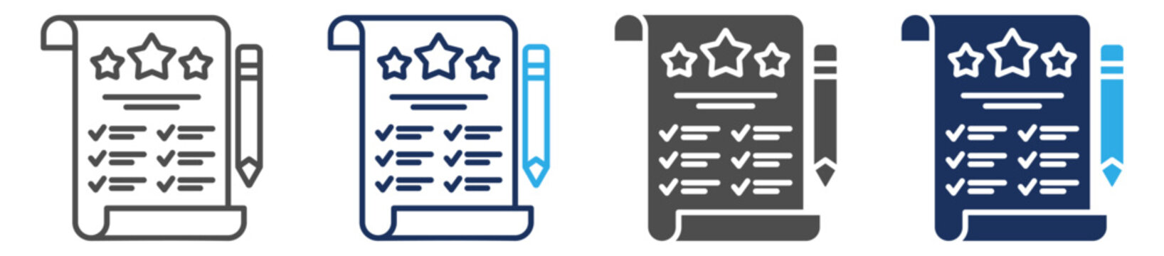 academic record icon set multi concept