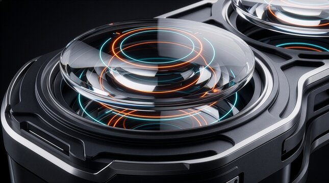 Premium Spatial Computing and AR Headset Lens Abstract Background