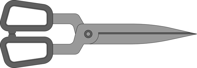 Obraz premium Minimalist Illustration of Scissors, Metal Scissors Illustration