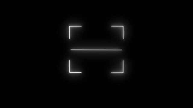 Barcode scanner QR code Neon shine Icon animation isolated on black background, 4k motion graphic.