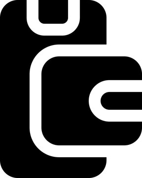 digital wallet glyph icon. Strong and solid vector icon for websites, mobile interfaces, presentations, and visual branding. High quality and easy to edit.