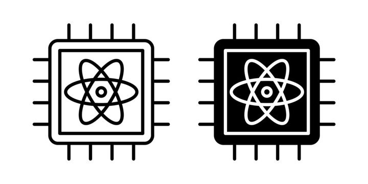 Quantum Computing Icon represents advanced computational technology based on quantum principles for complex calculations, research, data processing, and future computing applications.