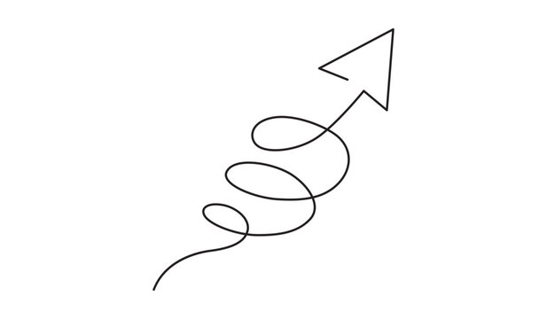 Spiral arrow minimalist vector art continuous line drawing
