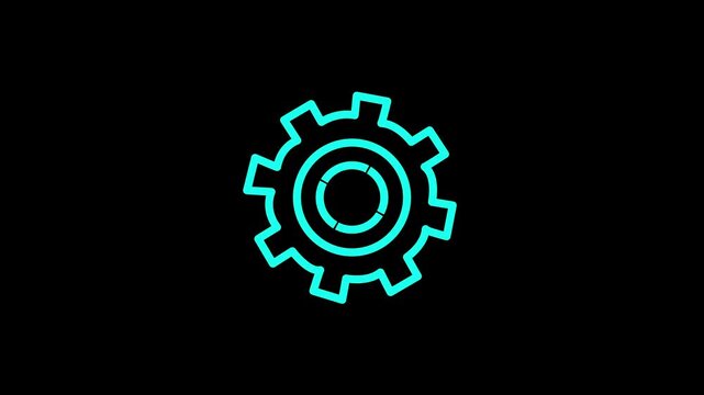 Settings gear icon representing configuration, system control and preferences. Concept of setup, tools and adjustment for user interface, software, web