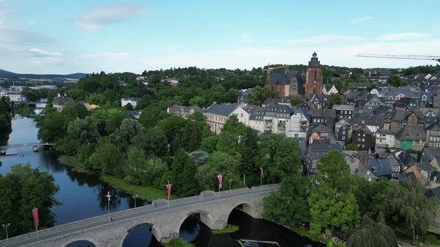 Aerial View Historic Wetzlar on the River Lahn in Hesse, Germany Town and Travel Destination Concept