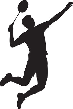 Dynamic Female Badminton Player Jumping for Smash in Action