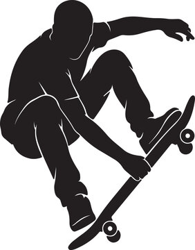 Skateboarder Performing Aerial Trick in Urban Skate Park