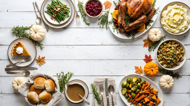 A festive thanksgiving feast a delicious spread of traditional foods for family and friends to enjoy together