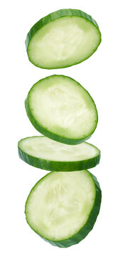 Sliced cucumber isolated