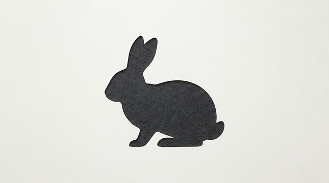 Minimalist Rabbit Outline Silhouette Minimalist rabbit outline silhouette. Clean graphic element isolated on a plain background. background  bunny rabbit outline silhouette simple minimal