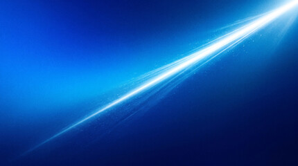 Fototapeta premium Abstract blue gradient with a bright, streaking light beam, symbolizing energy, movement, and innovation, ideal for tech or abstract concept visuals.