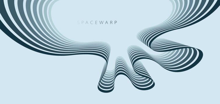 Mist oblivion theme vector abstract background with 3D lines in perspective, dystopian gloomy graphic design wallpaper with curve stripes.