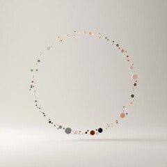Naklejka premium Supportive dots form a circle in a minimal design setting. The background is soft with space for text or graphics.