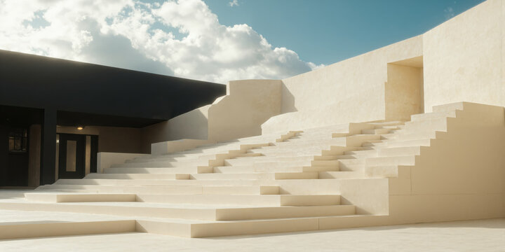 Smooth ivory slope with thin light line rising, symbolism of effortless growth, modern finance or wellness abstract