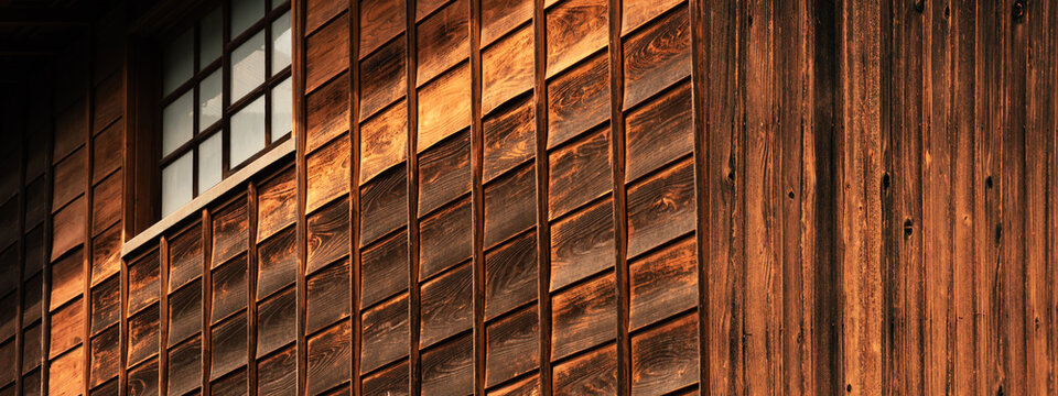 part of burnt old wood wall texture architecture banner background	