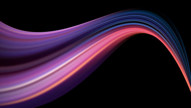 Amazing colourful gradient abstract line with black background, modern gradient line shape background, dynamic wave flow abstract background