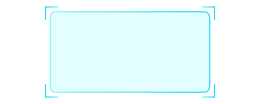 Rounded blue digital frame with floating corner brackets enhances professional ui layout on transparent background.