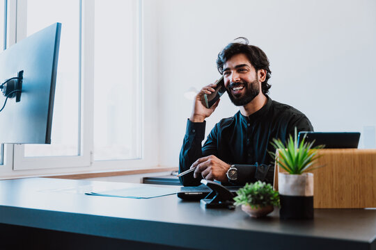 Pakistani Business man in the  office.