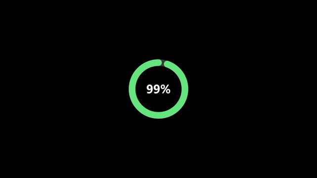 Sleek Spectrum Color Shift Circular Progress Bar Loading 0 to 100 Percent Digital Counter Ring UI HUD Motion Graphic Elements on Black Screen