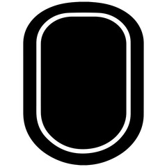 Obraz premium Rounded rectangular black shape with a thick white border isolated on a simple white background art.