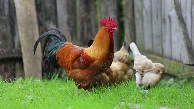 rooster and hen