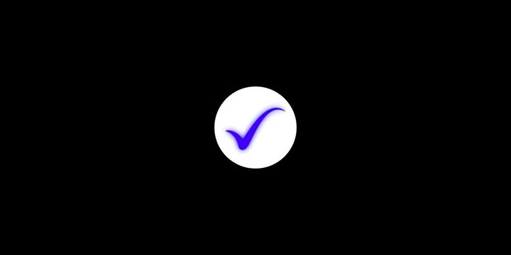 Blue Check Mark Inside White Circle Representing Verification, Approval, Success and