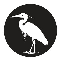 Naklejka premium Abstract Heron Bird Negative Space Contour Vector – Premium Brand Identity Symbol