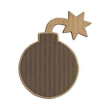 PNG Cardboard bomb icon illustration.