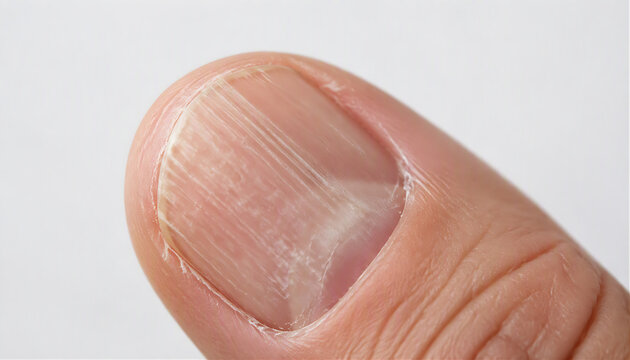 fingernail with pronounced vertical ridges